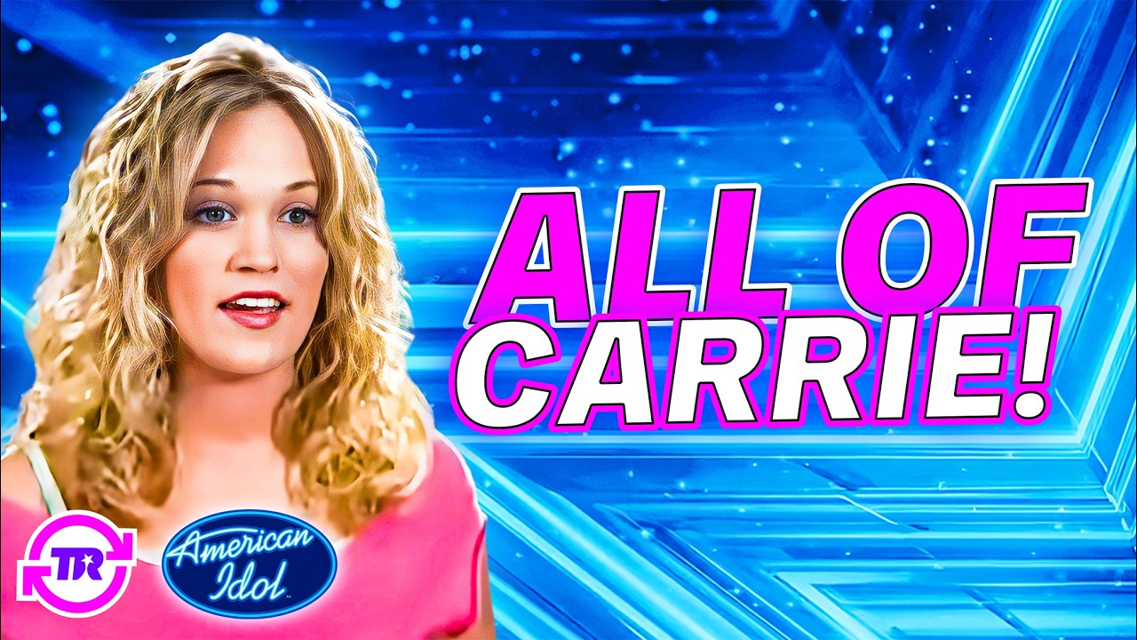 Carrie Underwood performing on American Idol stage