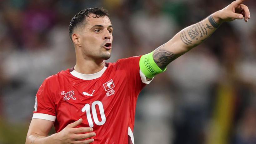 Granit Xhaka playing for Switzerland national football team