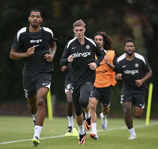 Chelsea FC players during training session 2025
