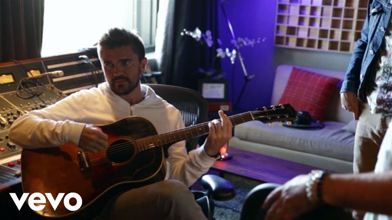 Juanes in his recording studio working on music