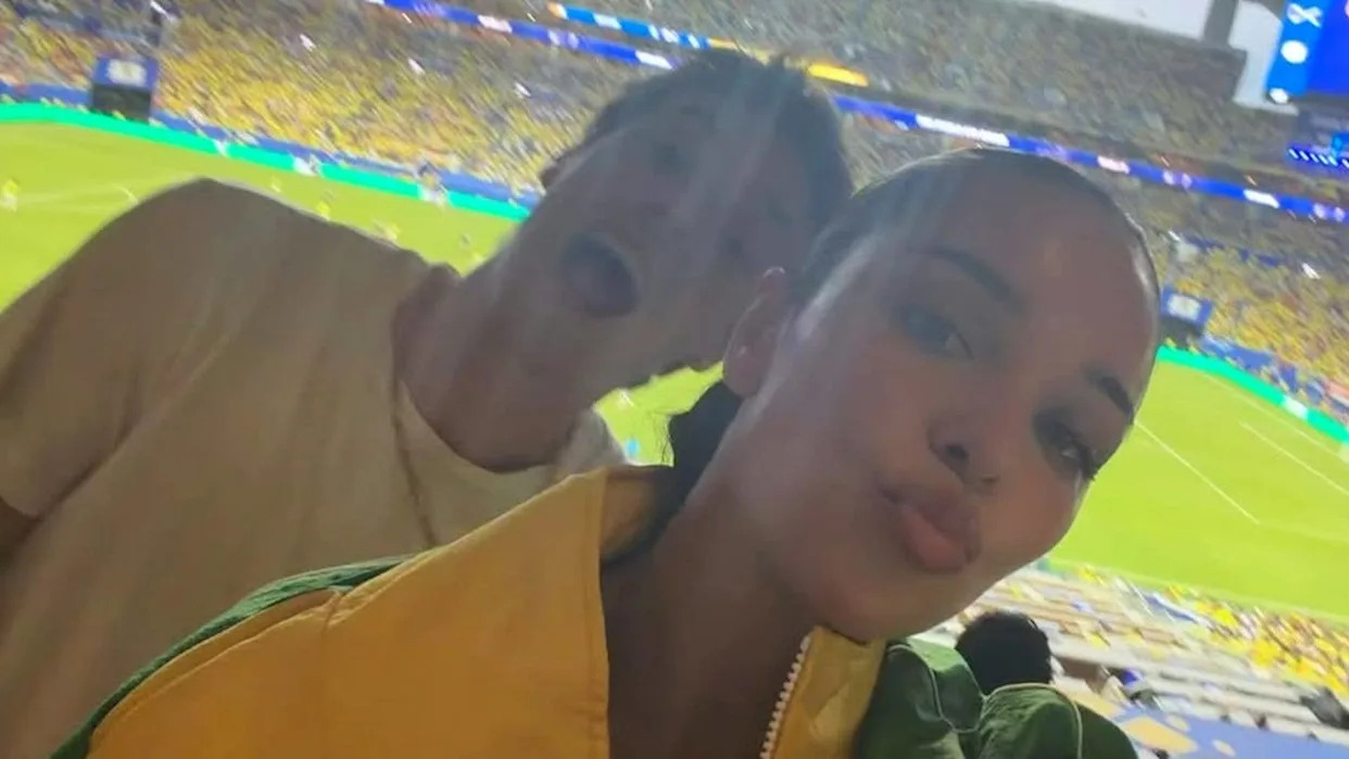 Cruz Beckham and Jackie Apostel photographed together