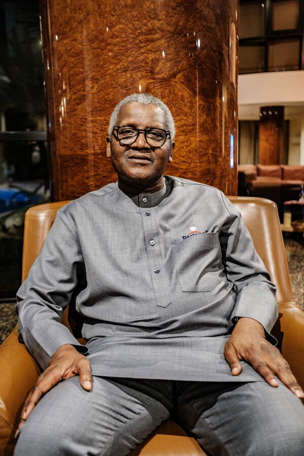Aliko Dangote in business attire at corporate event