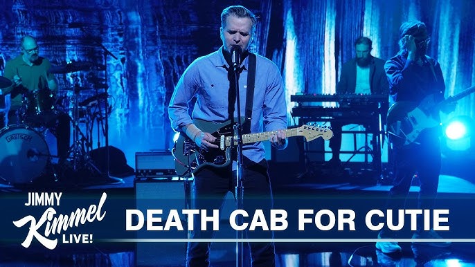Death Cab for Cutie performing on Jimmy Kimmel Live stage