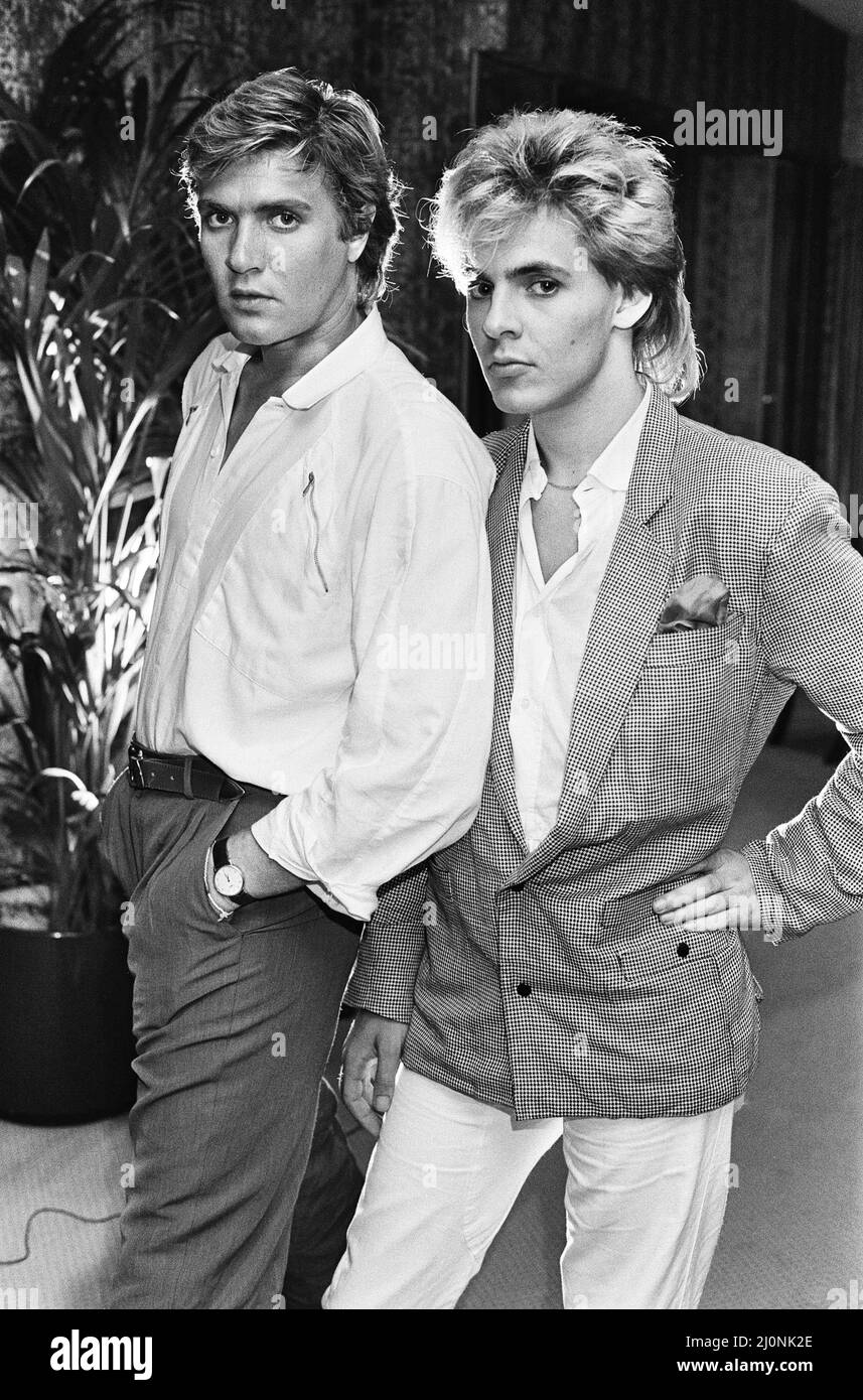 Duran Duran band members Simon Le Bon and Nick Rhodes