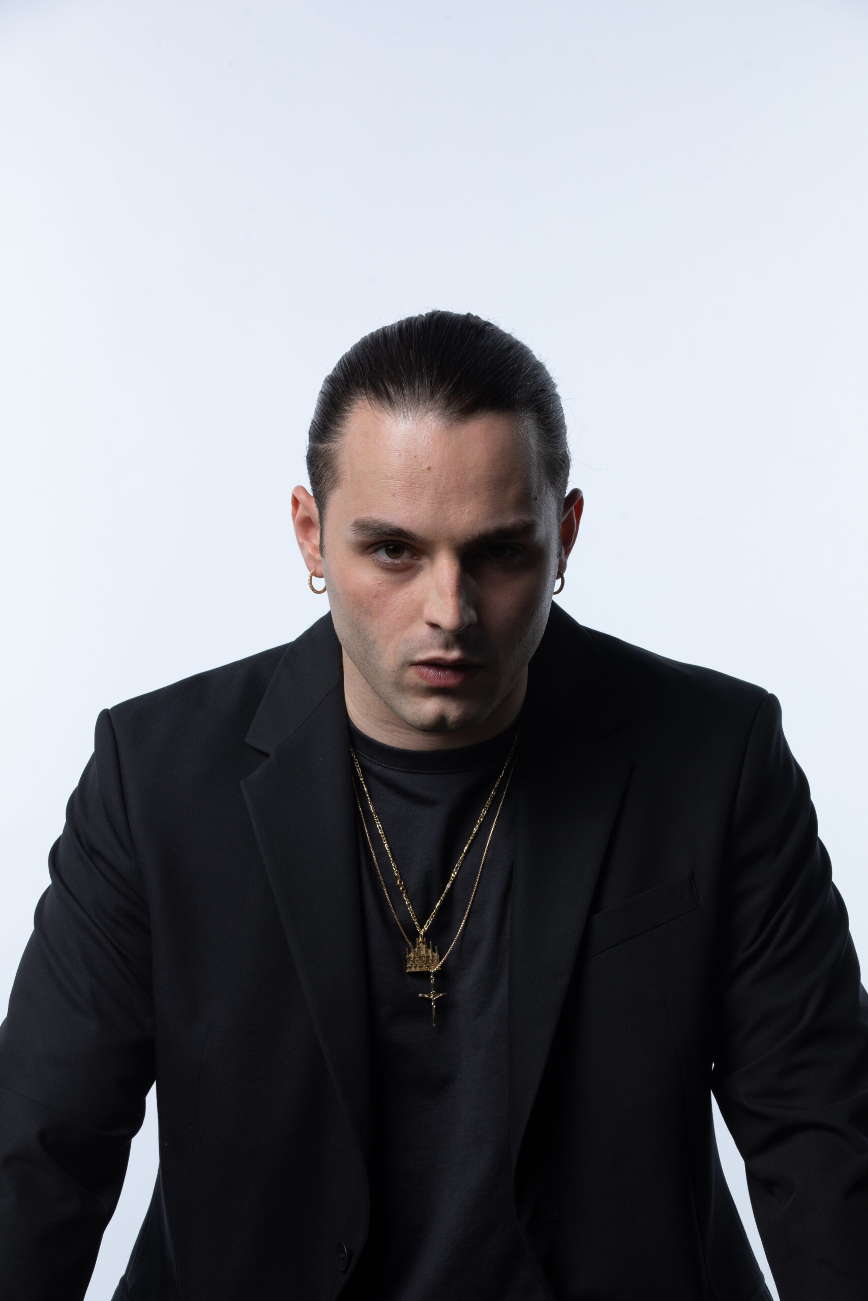Italian rapper Ernia performing on stage