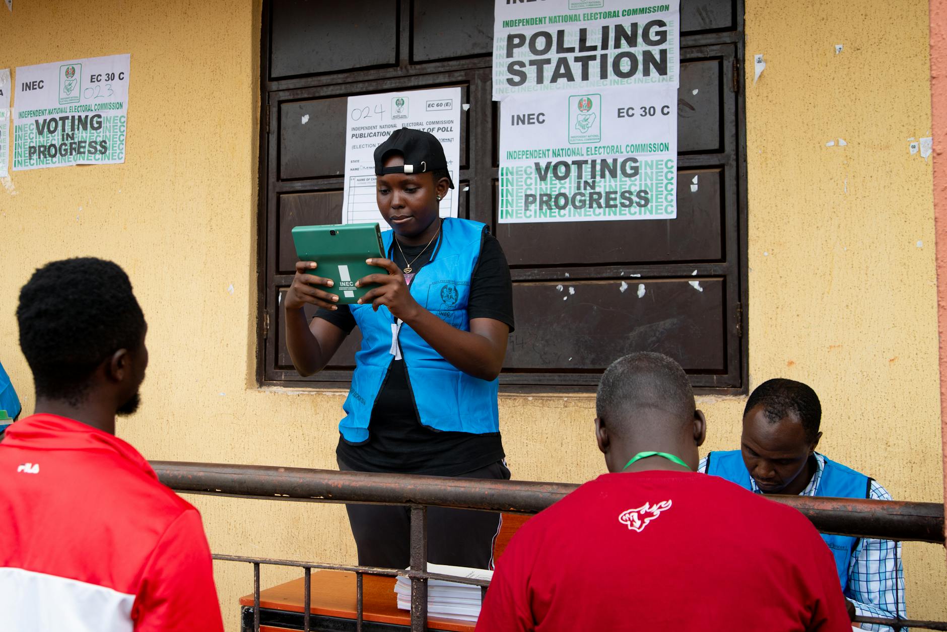 Nigerian voters at a political rally showing democratic participation