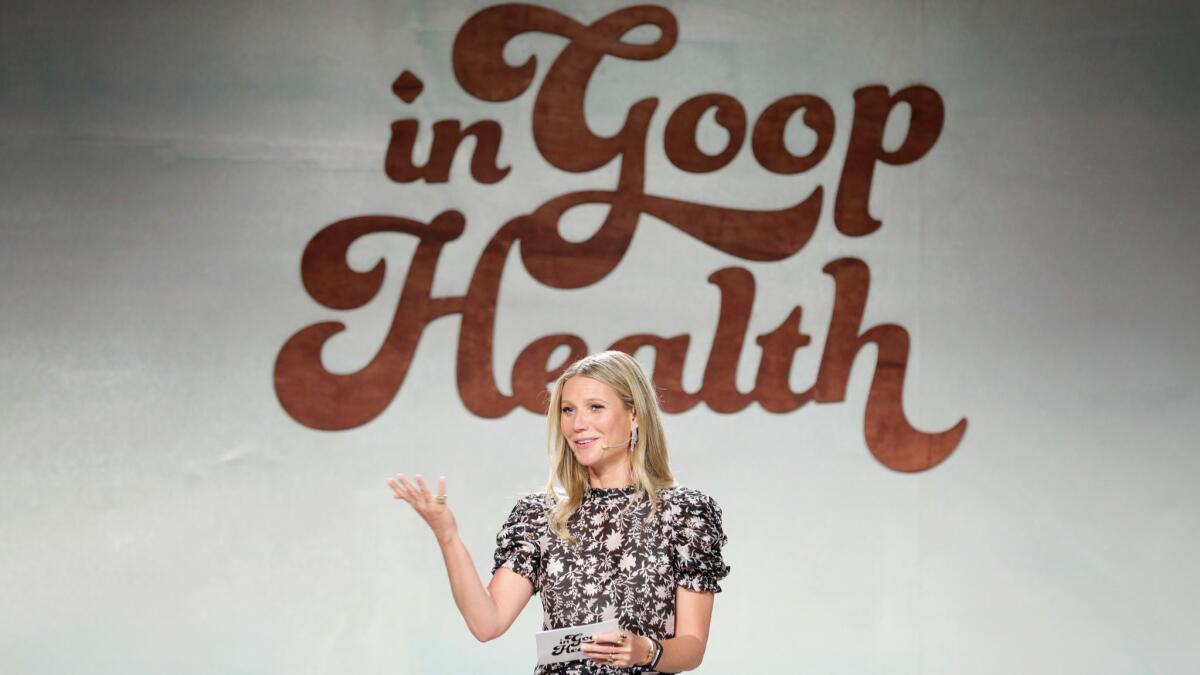 Gwyneth Paltrow promoting her Goop wellness brand