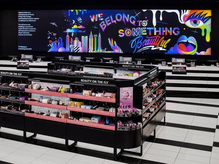 Sephora beauty store interior products display