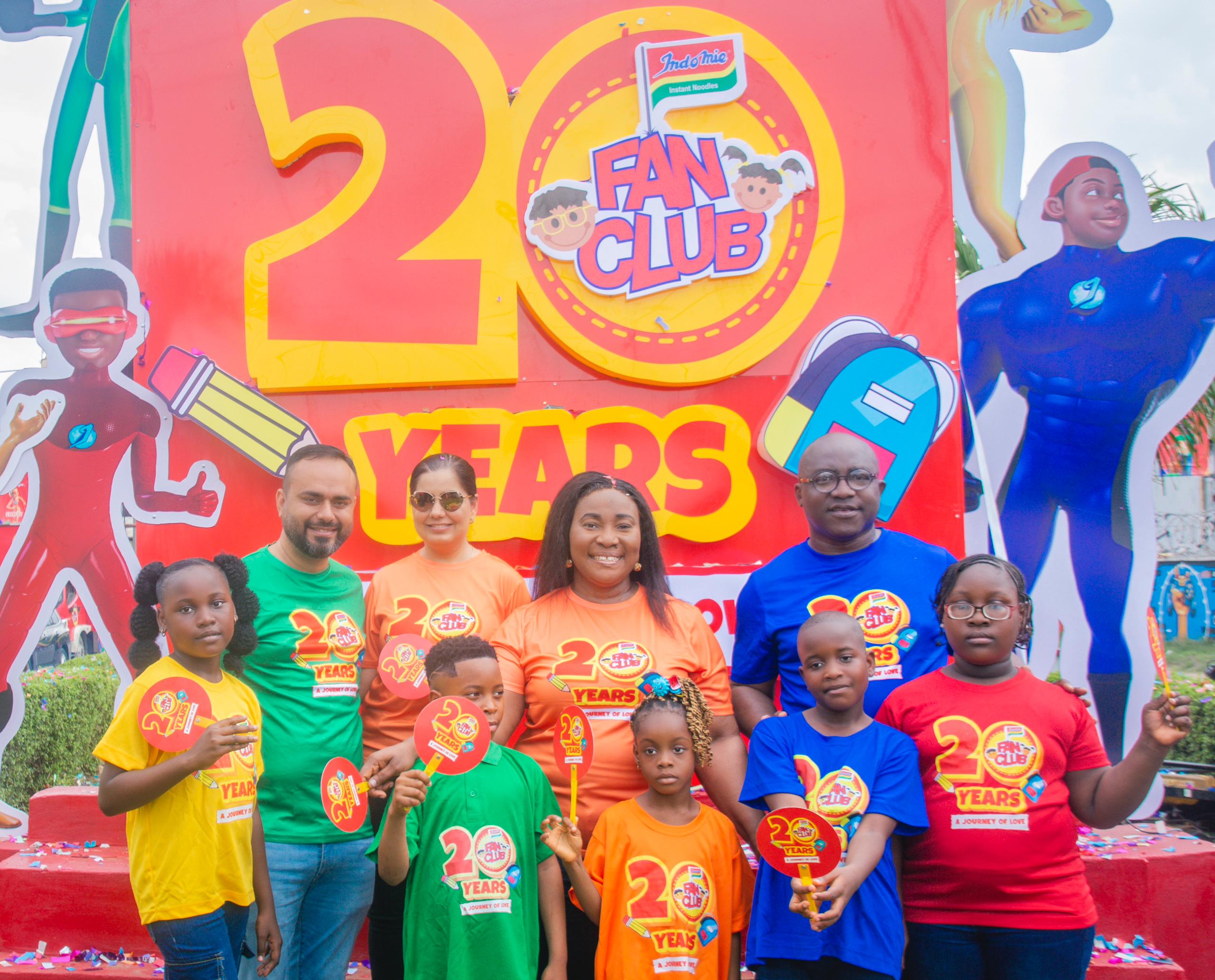 Indomie brand mascot entertaining children at the festival