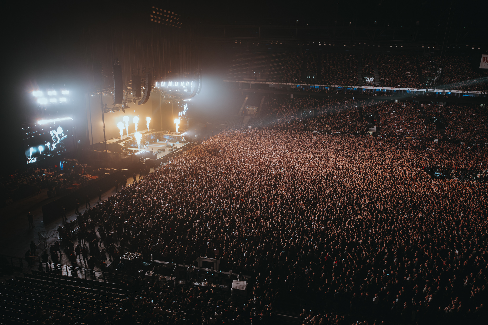 Iron Maiden performing live at Paris La Défense Arena
