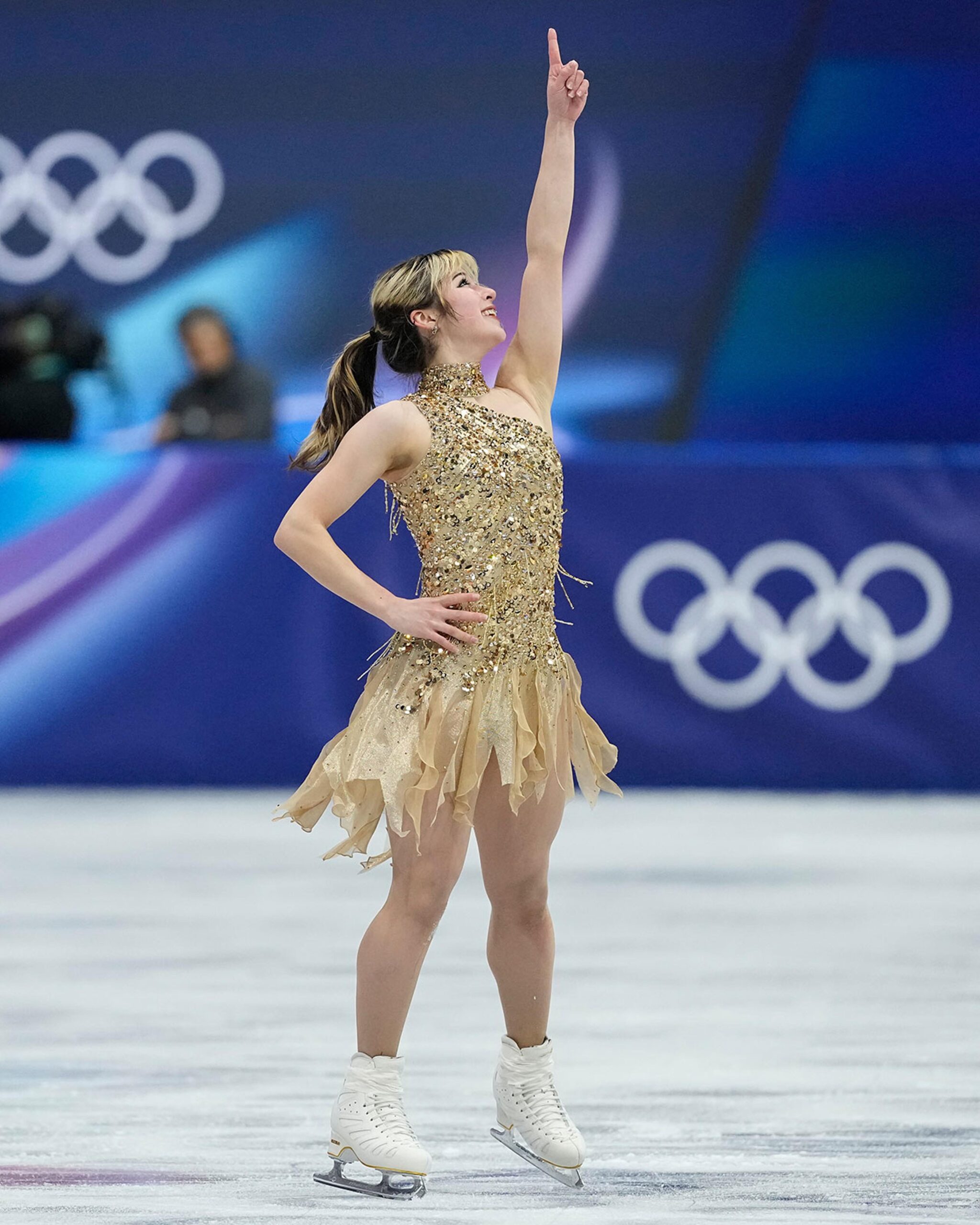 Alysa Liu performing at figure skating competition