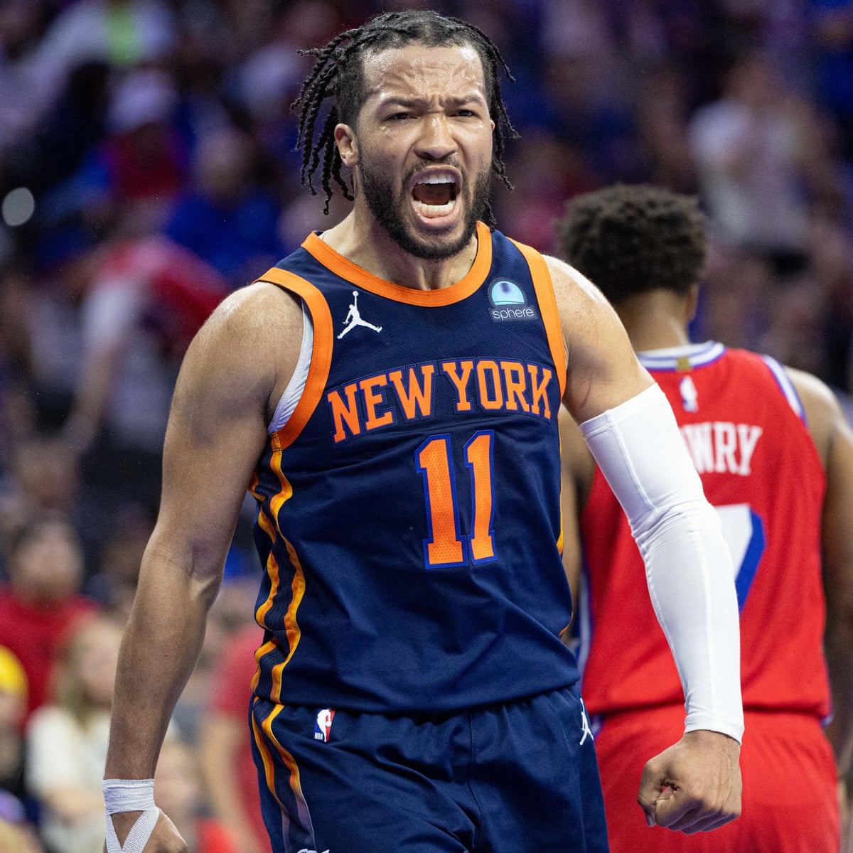 Jalen Brunson in his New York Knicks uniform
