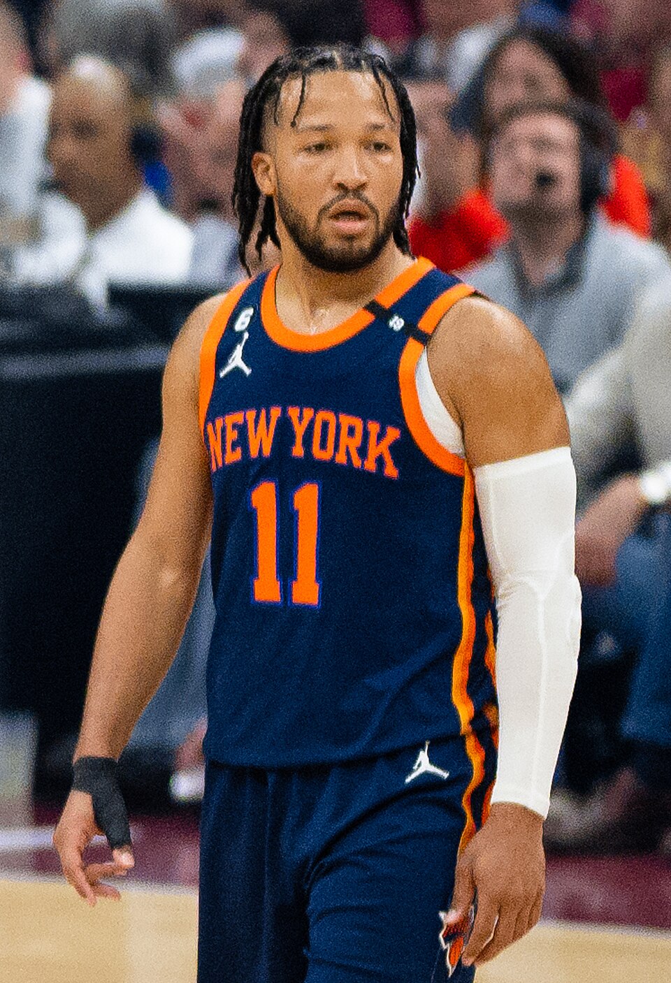 Jalen Brunson in New York Knicks uniform during gameplay