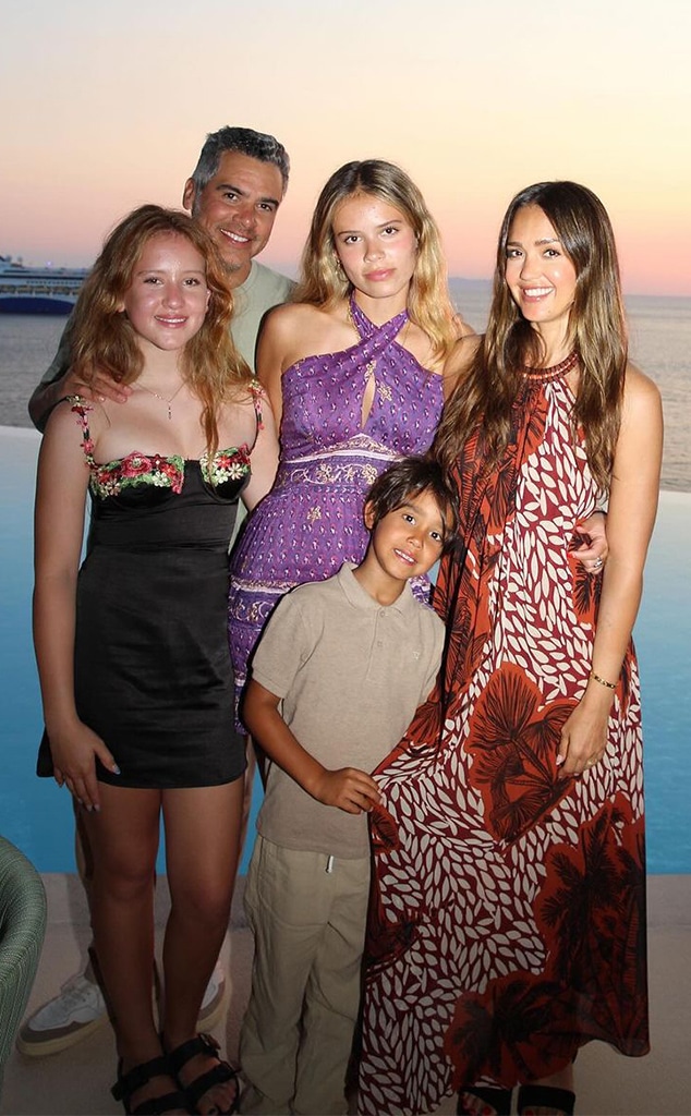 Jessica Alba and Cash Warren with their three children