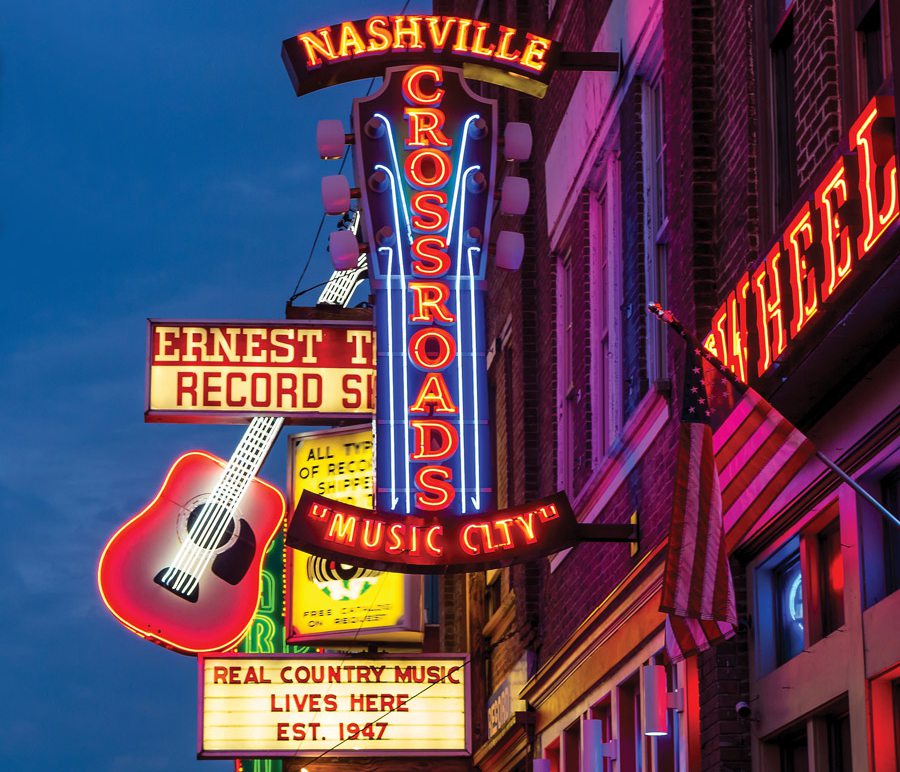 Nashville country music scene and entertainment district
