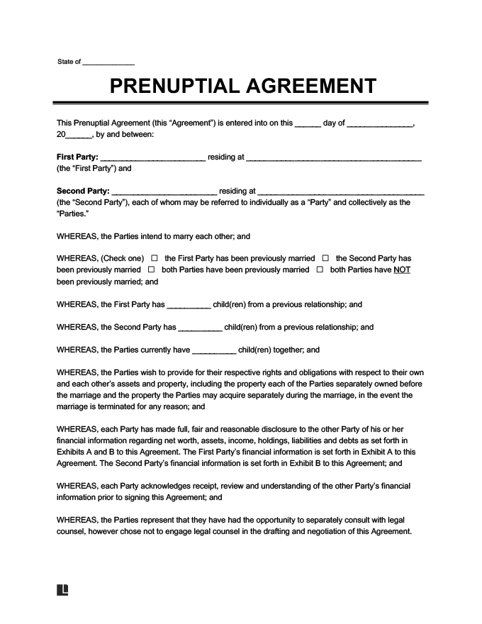 Legal documents and contracts for prenuptial agreements