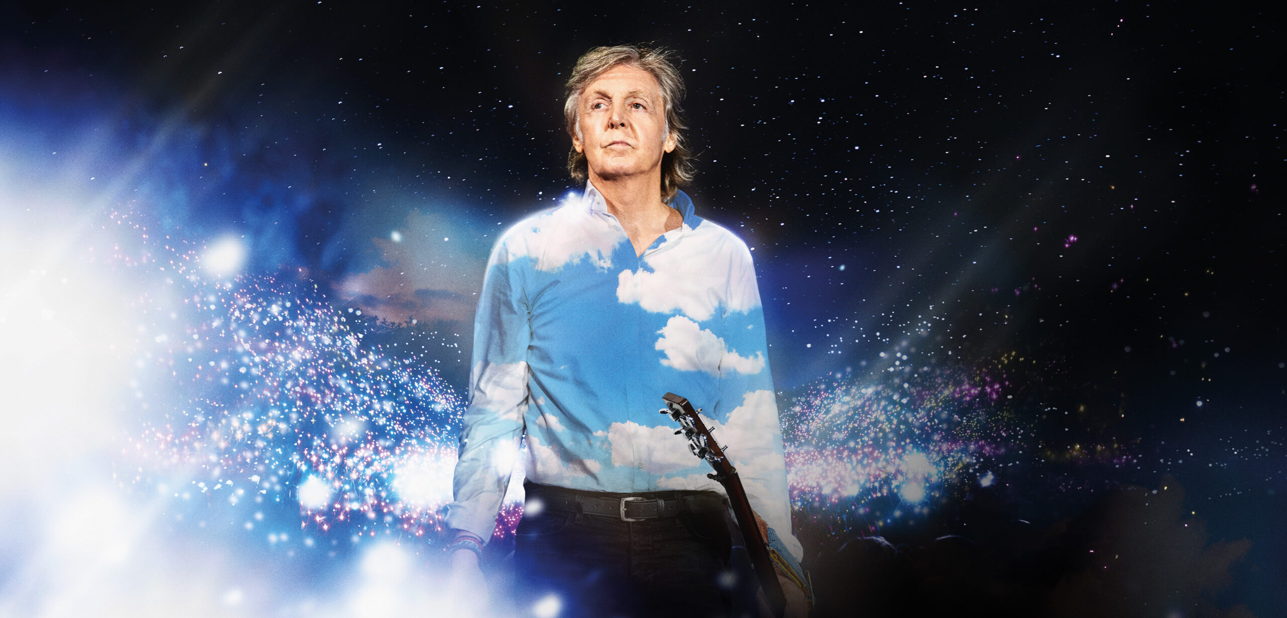 Paul McCartney performing on the Got Back Tour