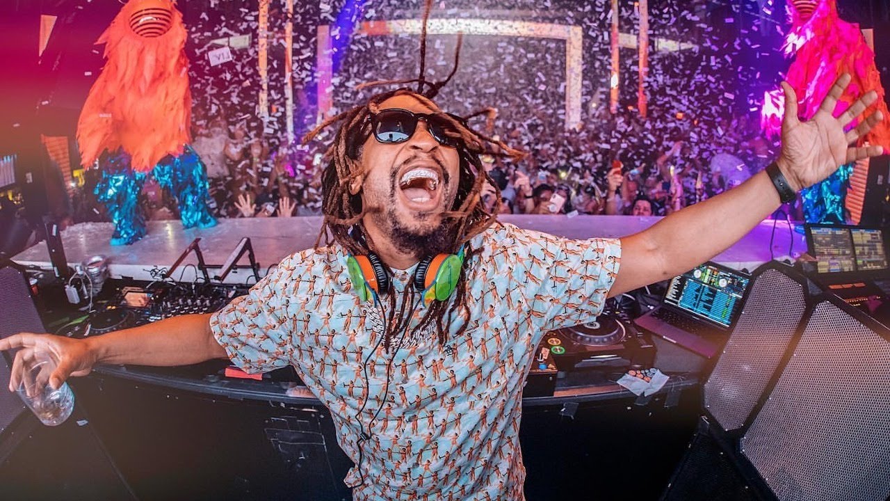 Lil Jon performing as a DJ at a music event