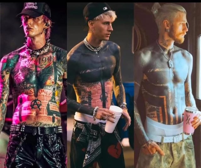 MGK's previous tattoo collection before blackout