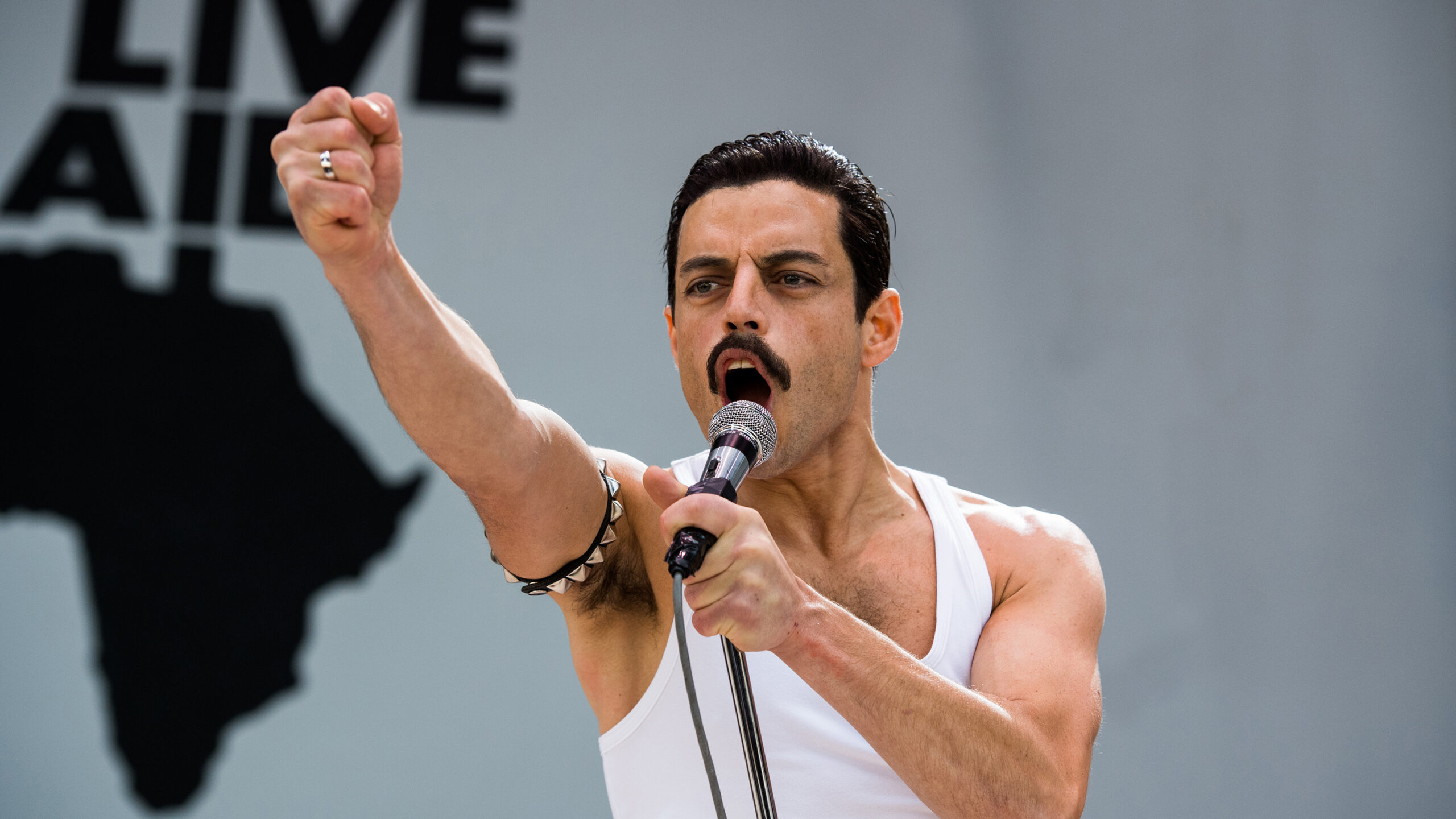 Rami Malek as Freddie Mercury in Bohemian Rhapsody