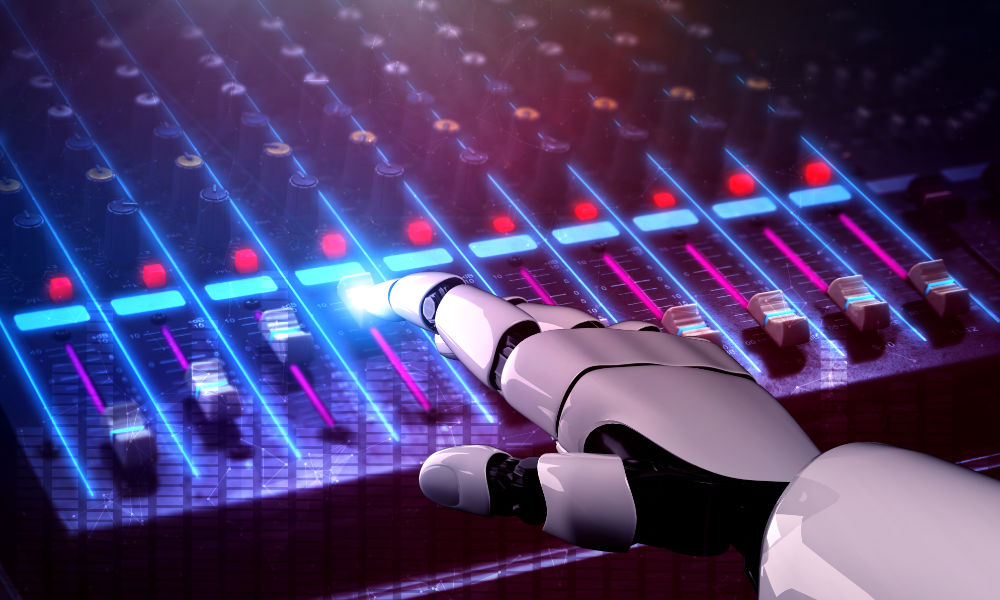 AI music production technology and studio equipment