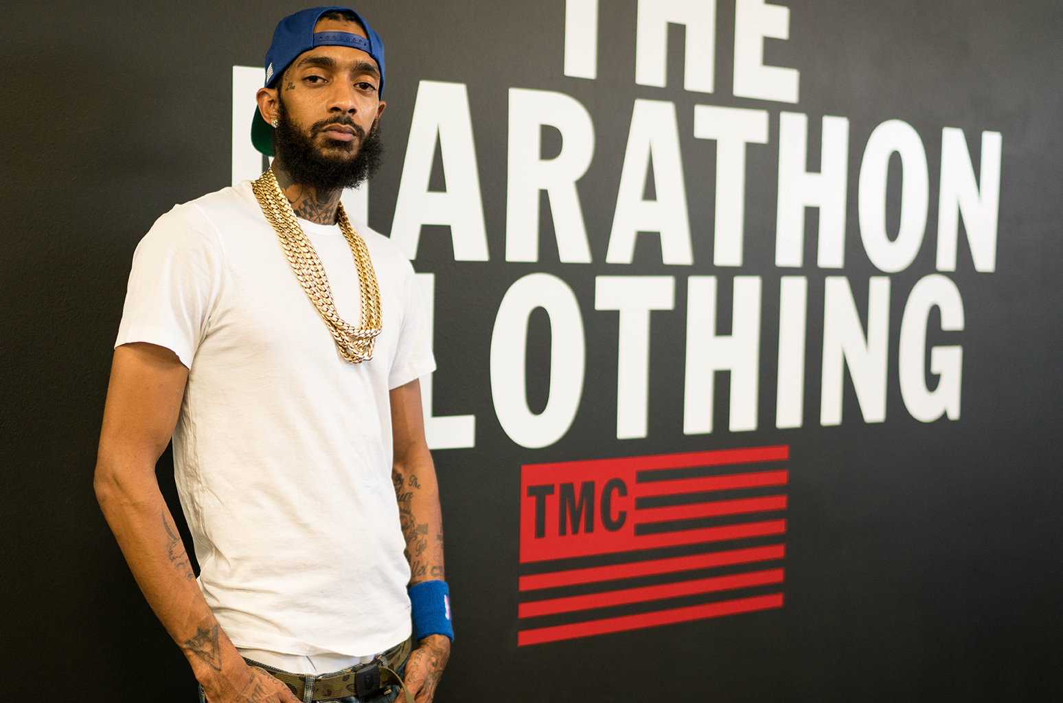 Nipsey Hussle at his Marathon Clothing store in Los Angeles