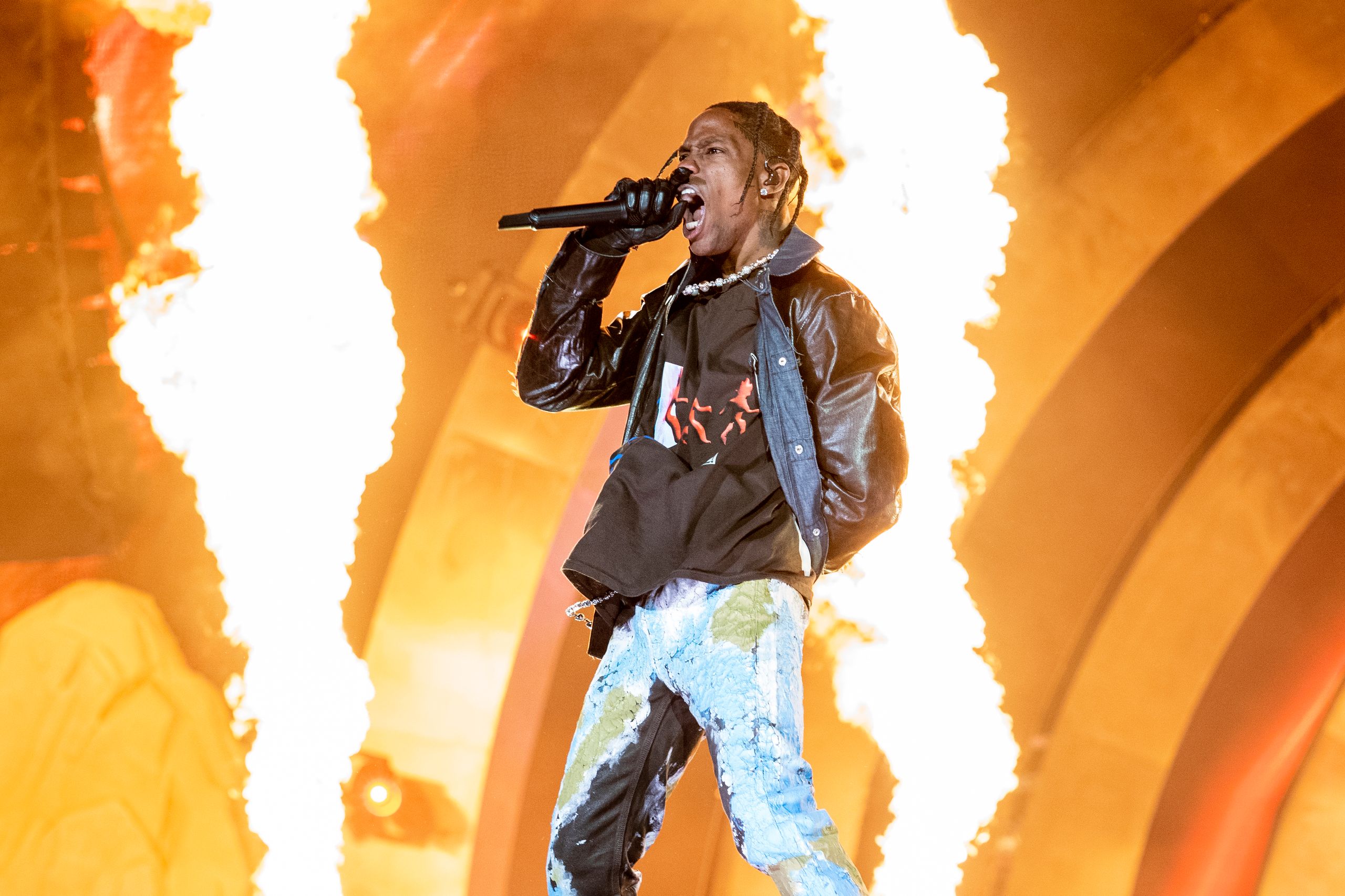 Travis Scott performing live on stage