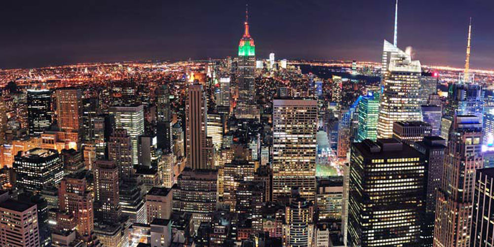 Vibrant New York City nightlife and entertainment district