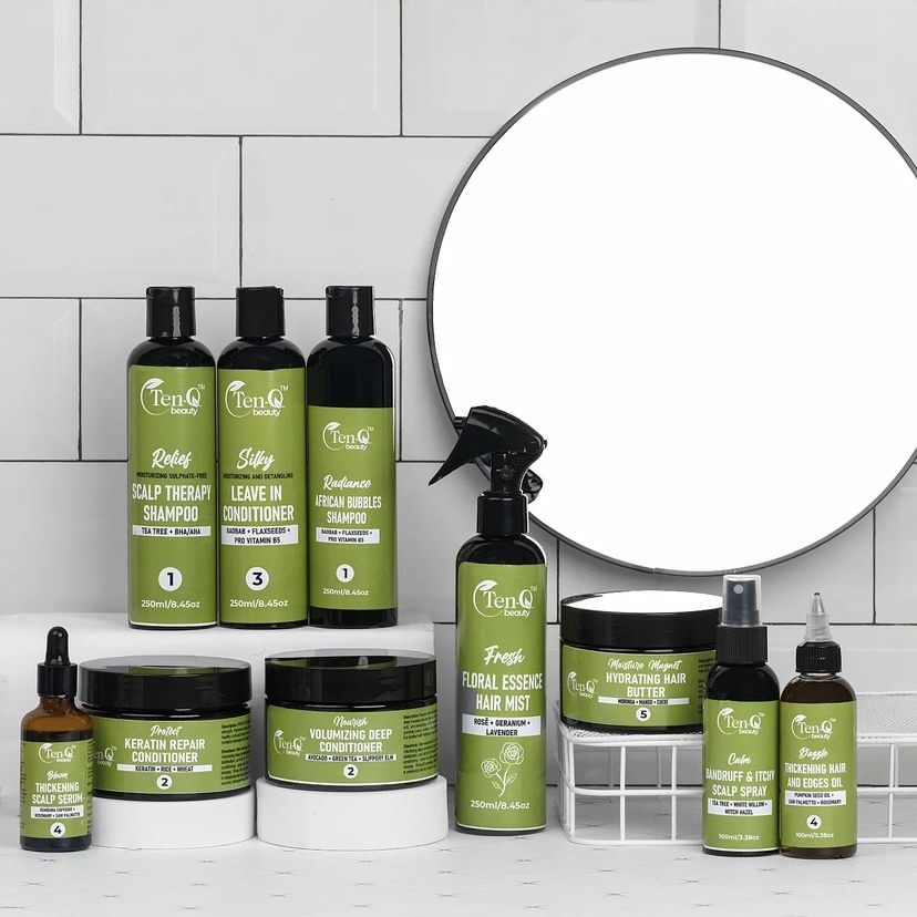 Natural hair care products designed for African hair textures