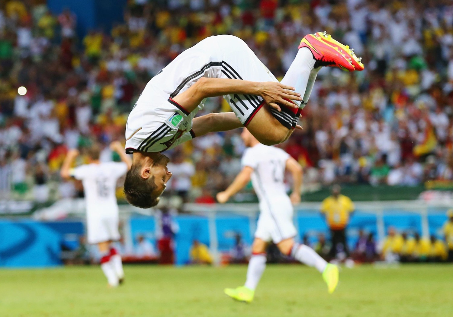 Miroslav Klose celebrating a World Cup goal for Germany