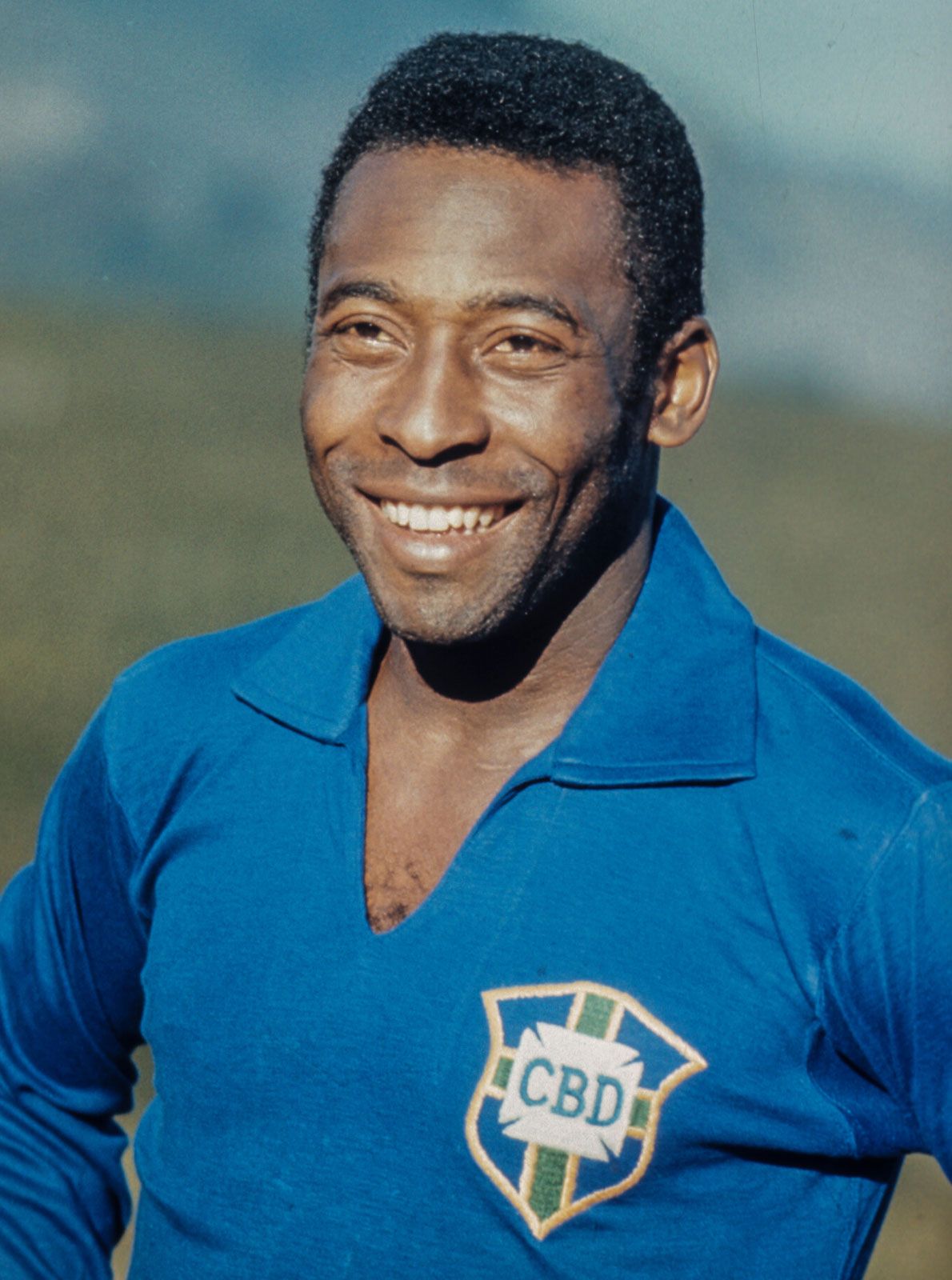 Pelé celebrating a goal for Brazil in the FIFA World Cup