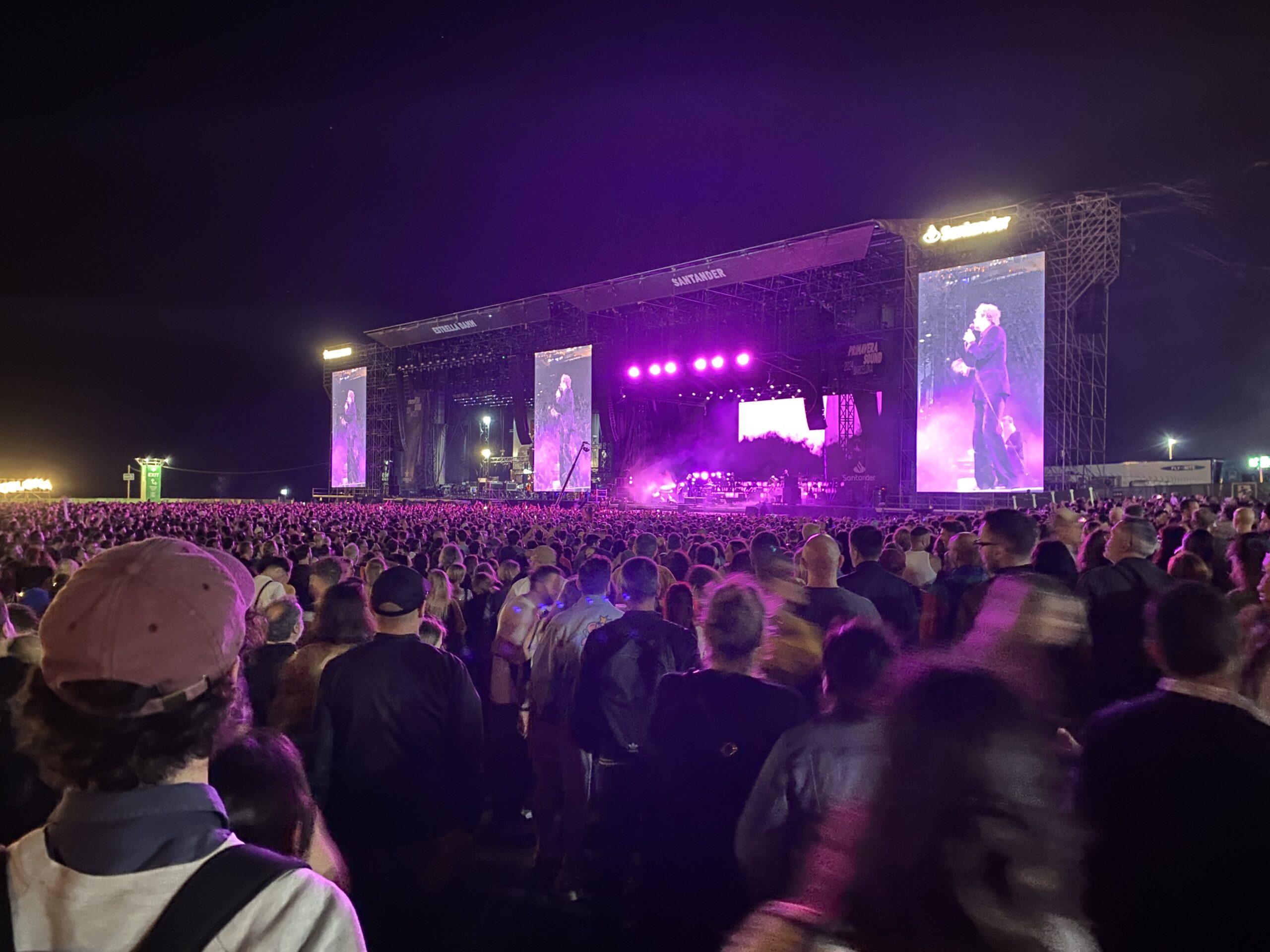 Primavera Sound festival main stage illuminated at night