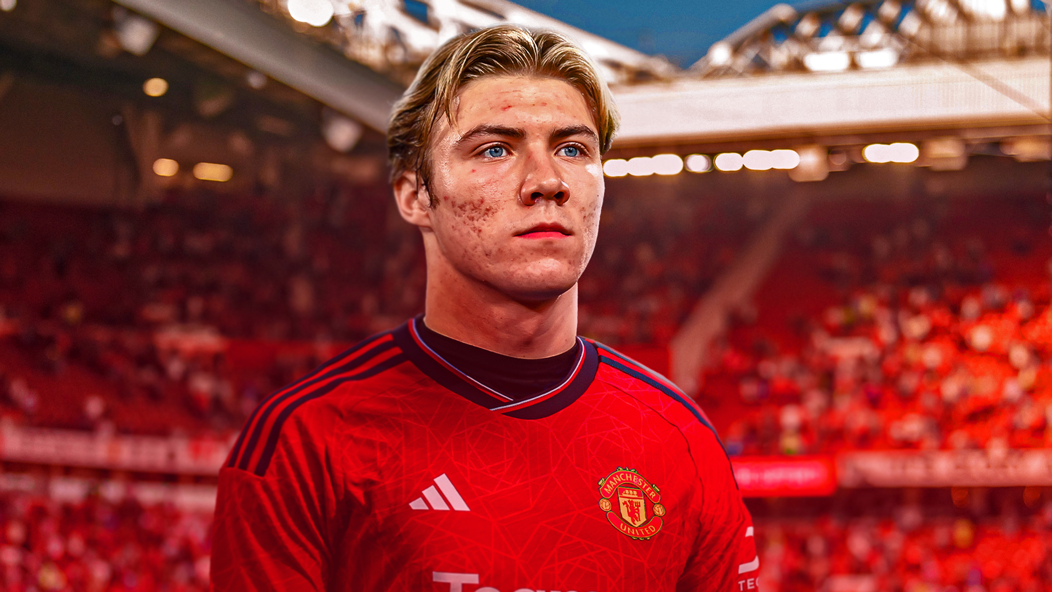 Rasmus Højlund in Manchester United uniform