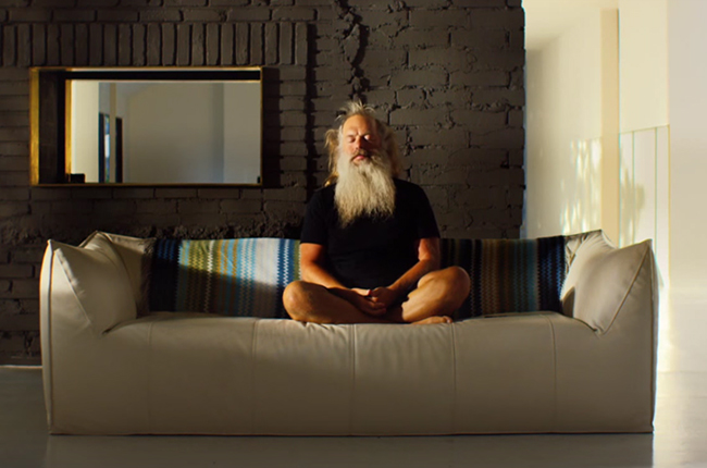 Rick Rubin appearing in a brand commercial advertisement