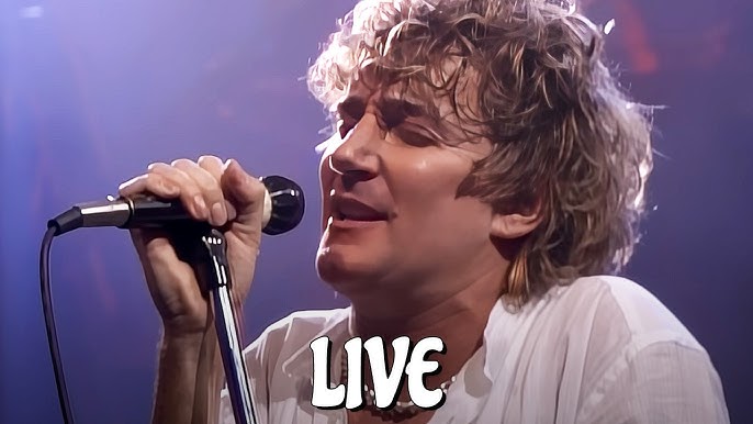 Rod Stewart performing live on stage