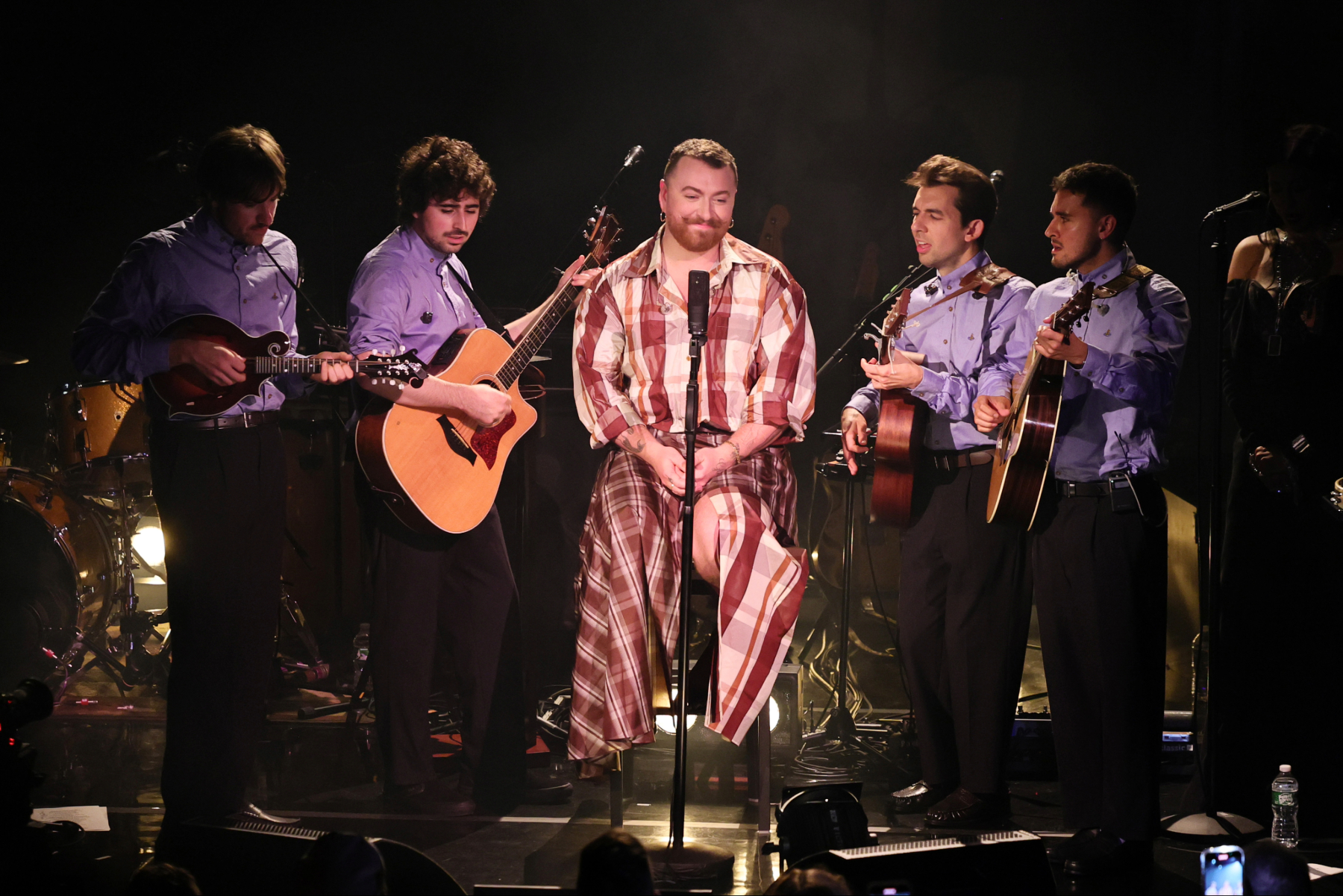 Sam Smith performing live on stage