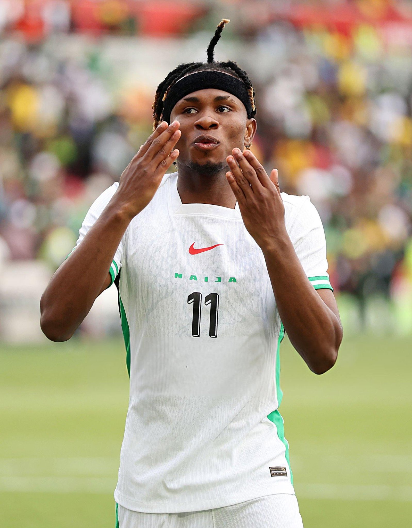 Samuel Chukwueze representing Nigeria at international level