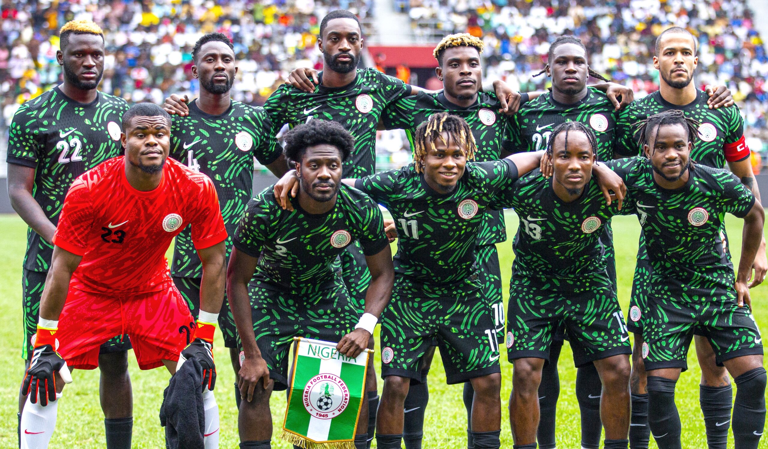 Nigeria Super Eagles players during an international match
