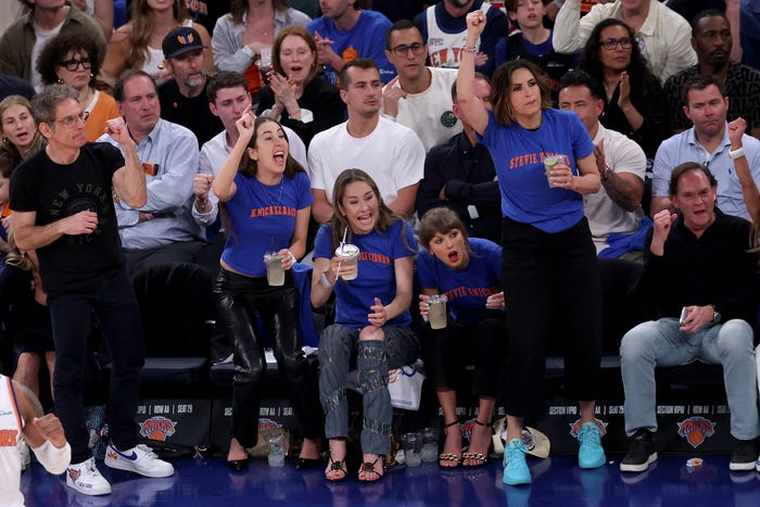 Celebrities watching NBA Finals courtside at arena