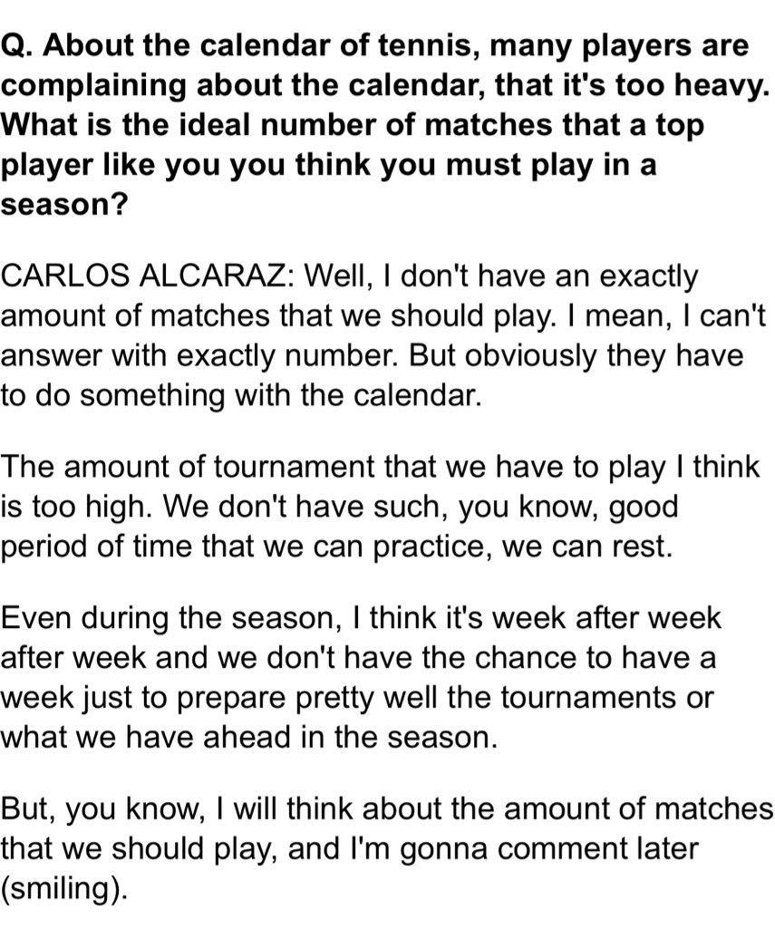 Carlos Alcaraz - The Announcement That Shook the Tennis Calendar