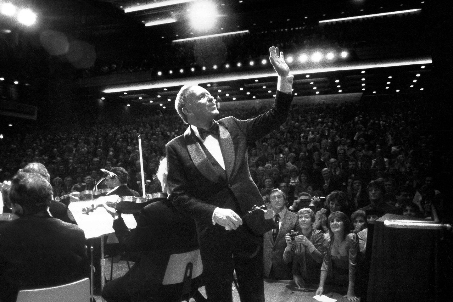 Frank Sinatra performing live on stage