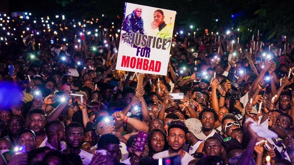 Nigerian music fans at a politically charged concert