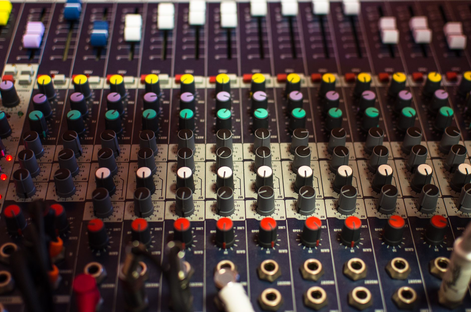 Professional music studio mixing console