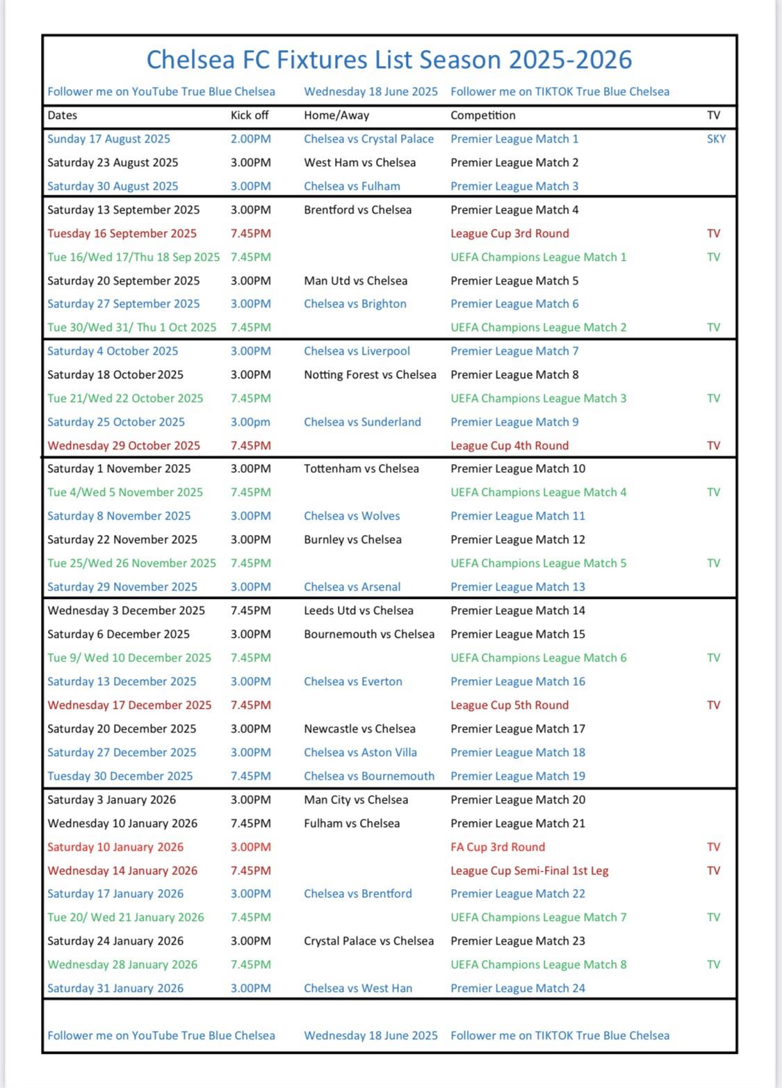 Chelsea Road to Redemption - What the 2026/27 Fixture List Tells Us