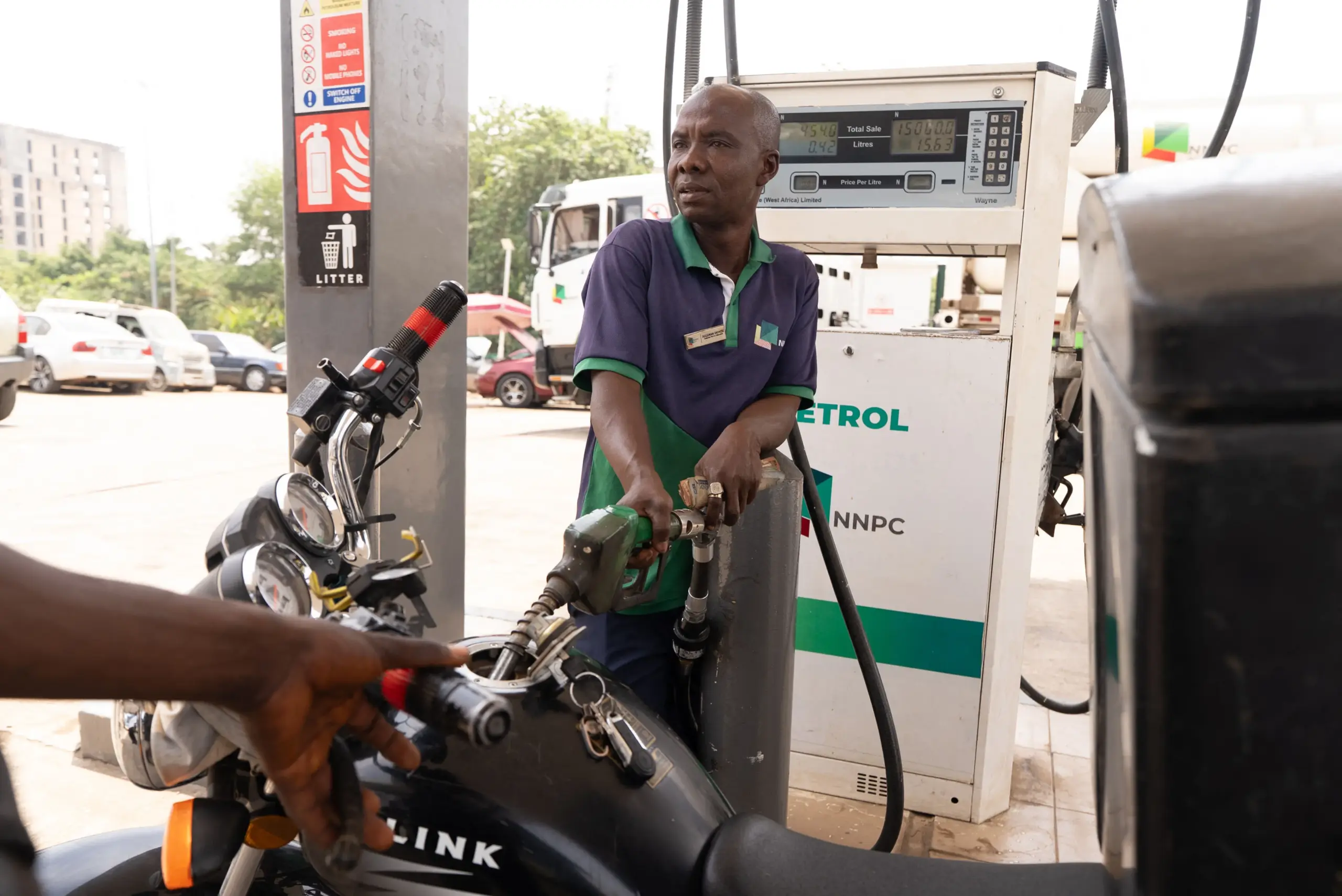 Nigerian petrol station fuel pump