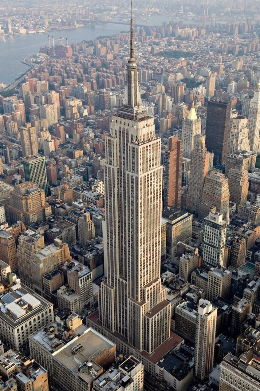 The Empire State Building towering over Midtown Manhattan