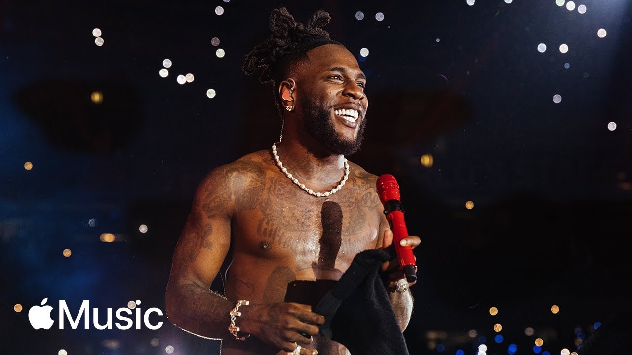 Burna Boy performing live at a major concert