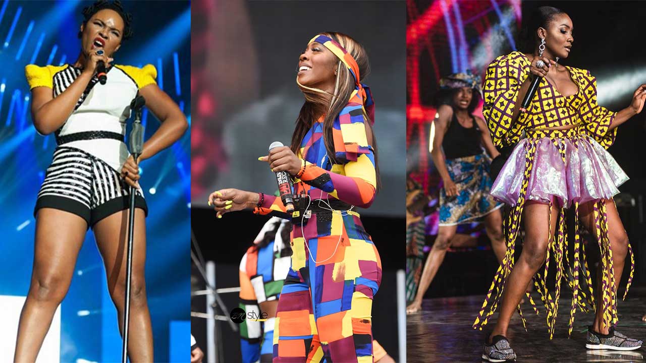 Tiwa Savage and Yemi Alade at a Nigerian music event
