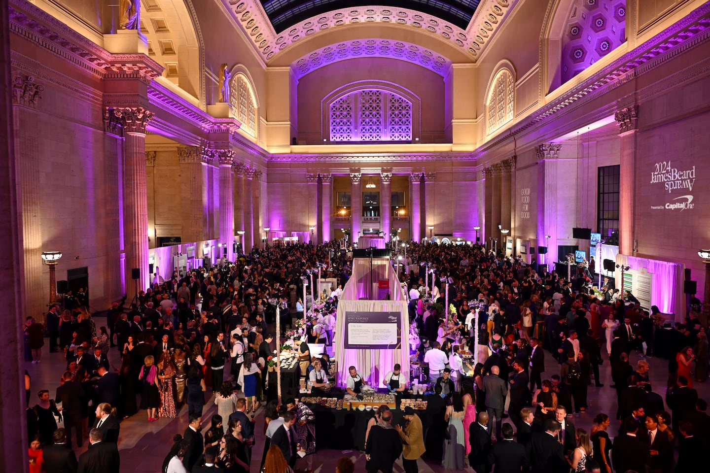 James Beard Foundation Awards ceremony stage and trophy
