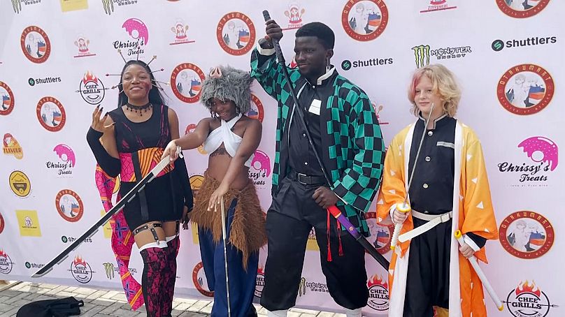 African anime fans watching anime together